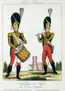 Garde suisse, tambour et fifres, c.1790 - French School