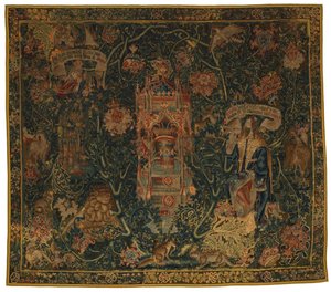 Tapisserie, Dieu le Père apparaissant à Moïse (une de la série de six Sibylles comprenant 46.134 à 46.139) appelée 