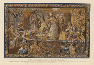 Tapisserie représentant le couronnement du roi Charles VII de France, Reims - French School