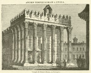 Temple de Diane à Évora, au Portugal - French School