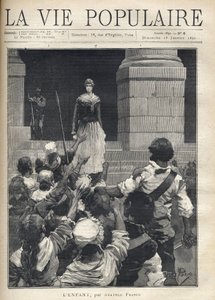 Terreur pendant la Révolution française (1793) : une jeune femme descend les marches d