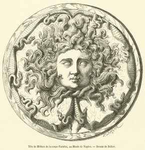 Tête de Méduse de la coupe Farnèse, au Musée de Naples - French School