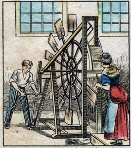 Textile, lin. Travail du lin pour faire tomber la paille à l