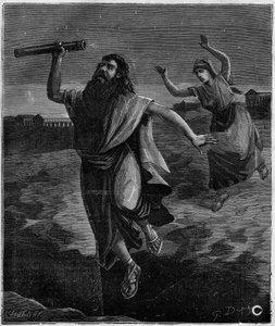 Thalès de Milet mathématicien et philosophe grec (625 av. J.-C. - 546 av. J.-C.) : « Il ne vit pas une fosse ouverte sous ses pieds et se laissa tomber » - French School
