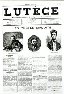 Les Poètes Maudits, couverture du journal Lutèce, 1884