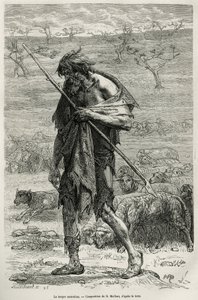 Le berger australien, gravé d
