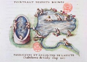 Les Bains de Vichy, de la Description Générale du Bourbonnais par Nicolas de Nicolay (1517-83) 1569