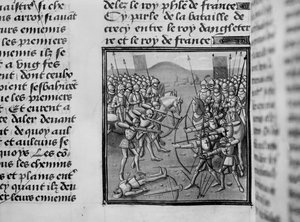 La bataille de Crécy en 1346 de Chroniques de Froissart - French School