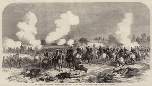 La bataille de Solférino, les généraux Niel et Vinoy à la ferme de Quagliara - French School