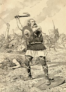 La bataille de Tolbiac en 496 entre les Francs et les Alamans. De l
