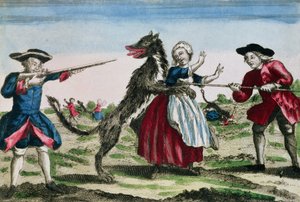 La Bête du Gévaudan, publiée par Basset, 1764