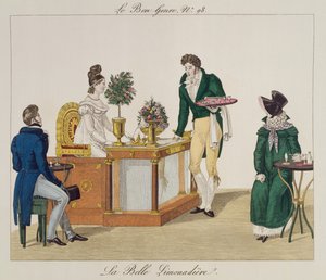 La belle vendeuse de limonade, planche 98 de Le Bon Genre, c.1810 - French School