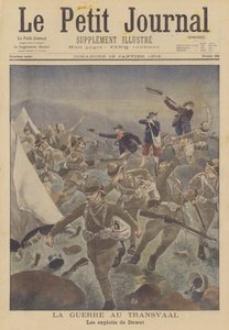 La guerre des Boers : les exploits de Christiaan de Wet (lithographie couleur) - French School