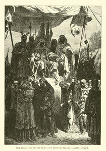 Les Chrétiens de la Ville Sainte défilant devant Saladin - French School