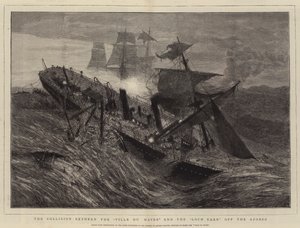 La collision entre le "Ville du Havre" et le "Loch Earn" au large des Açores - French School