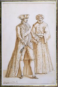 Le Comte de Saint-Priest, ambassadeur de France à la Sublime Porte à Constantinople, avec son dragoman