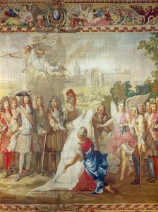 La Construction des Invalides en 1670, détail central de L
