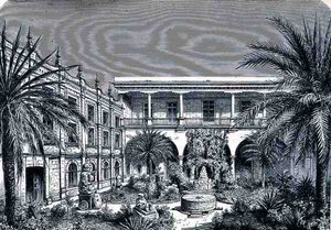 La Cour du Musée du Mexique, de The Ancient Cities of the New World, par Claude-Joseph-Désiré Charnay, pub. 1887 - French School