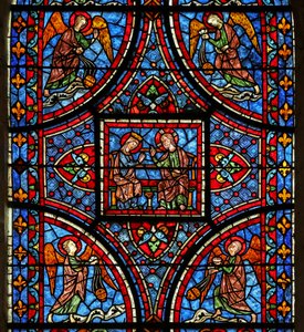 La fenêtre de la Mort et Glorification de la Vierge Marie - section supérieure - French School