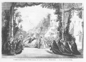La mort de Didon, première représentation de Les Troyens par Hector Berlioz au Théâtre Lyrique, Paris, de Le Monde Illustré, 14 novembre 1863 - French School