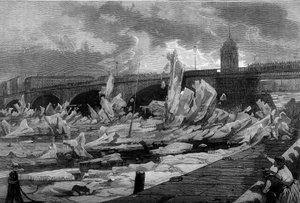 La débâcle (dégel) de la rivière Neva à Saint-Pétersbourg - French School
