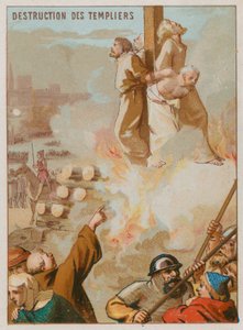 La destruction des Templiers - French School
