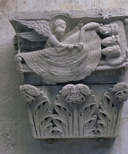 Le Rêve des Trois Rois, chapiteau original de la nef de la cathédrale - French School