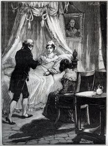 La Duchesse de Berry (Marie Caroline, Princesse des Deux-Siciles, Duchesse de Berry (1798-1870) à la Forteresse de Blaye reçoit le Docteur Louis Charles Deneux (1767-1846) - Gravure - French School