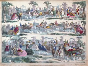 La Vie Élégante à Paris - Départ pour le Bois de Boulogne, vers 1860 - French School