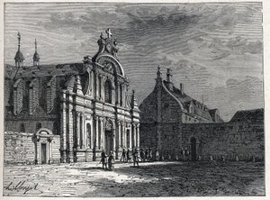 Le couvent des Feuillants, lieu de réunion du Club des Feuillants, une organisation politique royaliste pendant la Révolution française. Gravure de 1889. Collection privée - French School