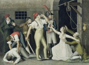 La dévotion filiale et héroïque de Mademoiselle de Sombreuil en septembre 1792, vers 1800 - French School