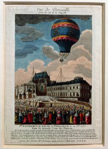 La première expérience de montgolfière au Château de Versailles, 19 septembre 1783 - French School