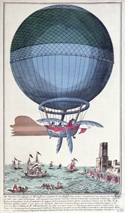 La Première Traversée de la Manche par Jean Pierre François Blanchard et John Jeffries, 1785 - French School