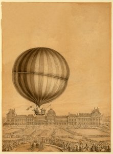 Le premier vol en ballon à gaz habité, 1er décembre 1783, c.1783 - French School