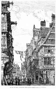 La Judengasse de Francfort, c.1860-70 - French School