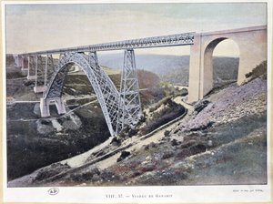 Le Viaduc de Garabit, construit 1882-84, imprimé par Gillot - French School