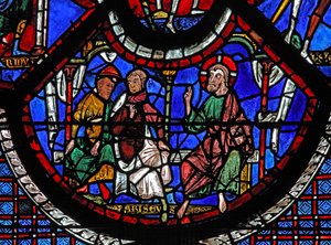 Le Bon Samaritain : Christ racontant la parabole du Bon Samaritain - French School