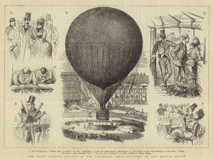 Le grand ballon captif aux Tuileries, Paris - French School