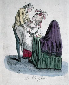 Le coiffeur et une dame de mode