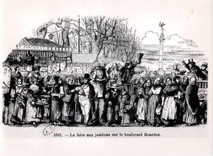 La foire aux jambons sur le boulevard Bourdon, Paris - French School