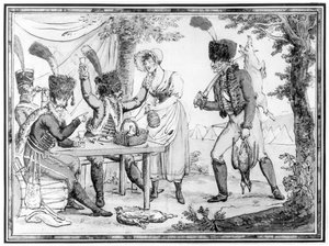 Les Hussards et la Vivandière, 1803 - French School