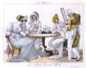 La Glace, plat 4 de Le Bon Genre, Paris, 1827 - French School