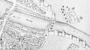 Le quartier juif de Metz au 16e siècle, illustration de l