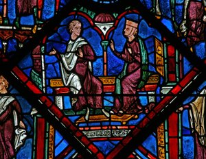 La fenêtre de Joseph : La femme de Potiphar essaie de séduire Joseph - French School