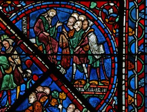 La fenêtre de Joseph : ses frères présentent à Jacob son manteau taché de sang - French School