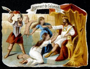 Le Jugement de Salomon - Chromo., fin 19e siècle