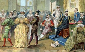 Le roi de France Henri III (1551-1589) entouré de ses mignons