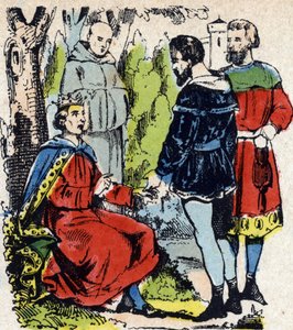 Le roi de France Louis IX dit Saint-Louis (1214-1270) rend justice sous un chêne à Vincennes - French School