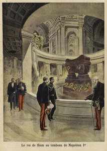 Le roi de Siam visitant la tombe de Napoléon Ier, Paris, 1897 - French School