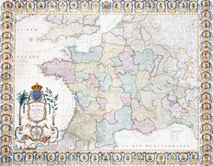 Le Royaume de France divisé en gouvernements locaux, 1751